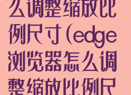 edge浏览器怎么调整缩放比例尺寸(edge浏览器怎么调整缩放比例尺寸设置)