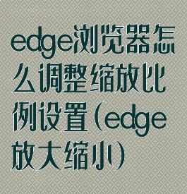 edge浏览器怎么调整缩放比例设置(edge放大缩小)