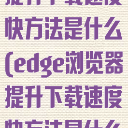 edge浏览器提升下载速度快方法是什么(edge浏览器提升下载速度快方法是什么)