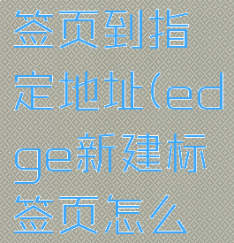 edge浏览器新建标签页到指定地址(edge新建标签页怎么设置别的网站)