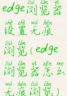 edge浏览器设置无痕浏览(edge浏览器怎么无痕浏览)