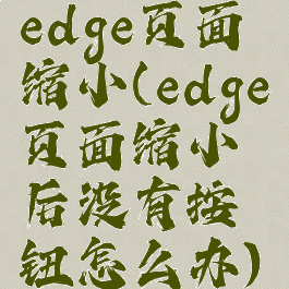 edge页面缩小(edge页面缩小后没有按钮怎么办)