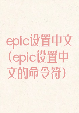 epic设置中文(epic设置中文的命令符)