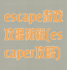 escape游戏攻略秘籍(escaper攻略)