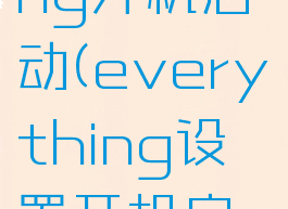 everything开机启动(everything设置开机启动)