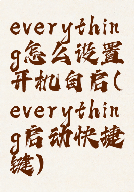 everything怎么设置开机自启(everything启动快捷键)