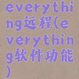 everything远程(everything软件功能)