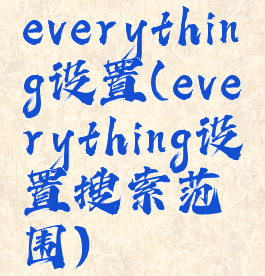 everything设置(everything设置搜索范围)