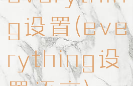 everything设置(everything设置语言)