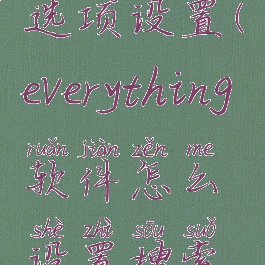 everything选项设置(everything软件怎么设置搜索路径)