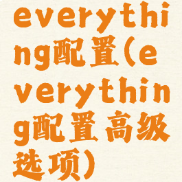 everything配置(everything配置高级选项)