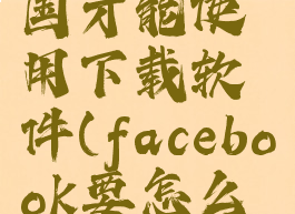 facebook怎么在中国才能使用下载软件(facebook要怎么下载,在中国)