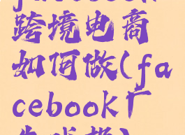 facebook跨境电商如何做(facebook广告代投)