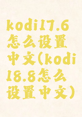 kodi17.6怎么设置中文(kodi18.8怎么设置中文)