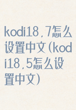 kodi18.7怎么设置中文(kodi18.5怎么设置中文)