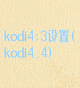 kodi4:3设置(kodi4.4)