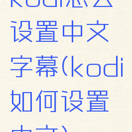 kodi怎么设置中文字幕(kodi如何设置中文)