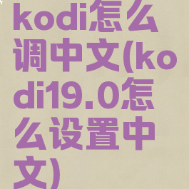 kodi怎么调中文(kodi19.0怎么设置中文)