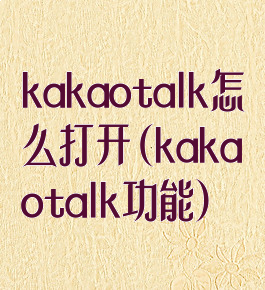 kakaotalk怎么打开(kakaotalk功能)