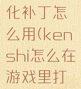 kenshi汉化补丁怎么用(kenshi怎么在游戏里打中文)