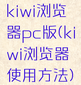 kiwi浏览器pc版(kiwi浏览器使用方法)