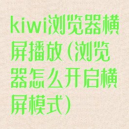 kiwi浏览器横屏播放(浏览器怎么开启横屏模式)