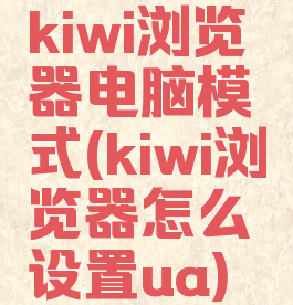 kiwi浏览器电脑模式(kiwi浏览器怎么设置ua)