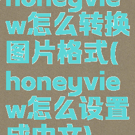 honeyview怎么转换图片格式(honeyview怎么设置成中文)