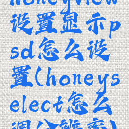 honeyview设置显示psd怎么设置(honeyselect怎么调分辨率)