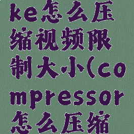 handbrake怎么压缩视频限制大小(compressor怎么压缩视频大小)