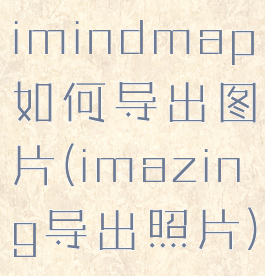 imindmap如何导出图片(imazing导出照片)