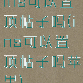 ins可以置顶帖子吗(ins可以置顶帖子吗苹果)