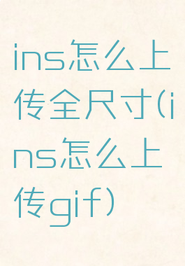 ins怎么上传全尺寸(ins怎么上传gif)