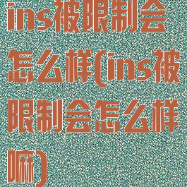 ins被限制会怎么样(ins被限制会怎么样嘛)