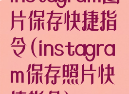 instagram图片保存快捷指令(instagram保存照片快捷指令)