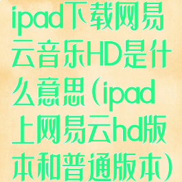 ipad下载网易云音乐HD是什么意思(ipad上网易云hd版本和普通版本)