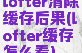 lofter清除缓存后果(lofter缓存怎么看)