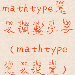 mathtype怎么调整字号(mathtype怎么设置)