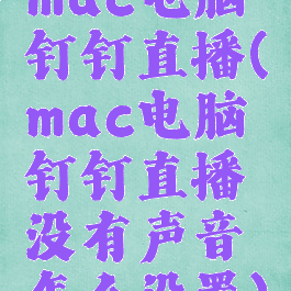 mac电脑钉钉直播(mac电脑钉钉直播没有声音怎么设置)