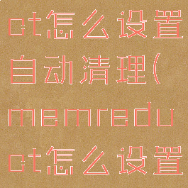 memreduct怎么设置自动清理(memreduct怎么设置中文)