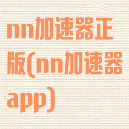 nn加速器正版(nn加速器app)