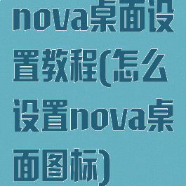 nova桌面设置教程(怎么设置nova桌面图标)