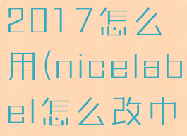 nicelabel2017怎么用(nicelabel怎么改中文)