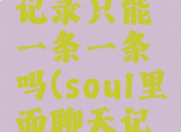 soul怎么删除聊天记录只能一条一条吗(soul里面聊天记录怎么删除)