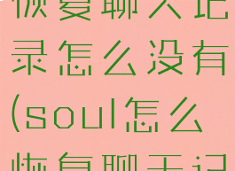 soul怎么恢复聊天记录怎么没有(soul怎么恢复聊天记录)