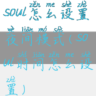 soul怎么设置夜间模式(soul时间怎么设置)