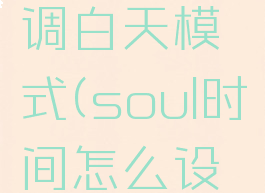 soul怎么调白天模式(soul时间怎么设置)