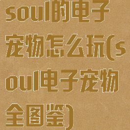 soul的电子宠物怎么玩(soul电子宠物全图鉴)