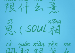 soul相册权限什么意思(soul相册权限怎么打不开)