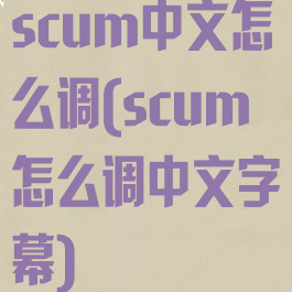 scum中文怎么调(scum怎么调中文字幕)